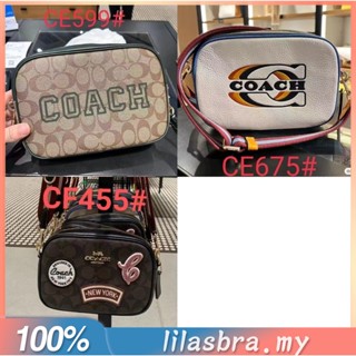 COACH CE675 CE599 CF455 กระเป๋าสะพายผู้หญิง กระเป๋ากล้อง ปิดซิป หนังแท้ ความจุสูง การออกแบบที่คลาสสิก 675 599 455