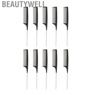 Beautywell 10pcs Rat Tail Combs Fine  Smoothing Rounded Pointed Hair Parting Combs NEW