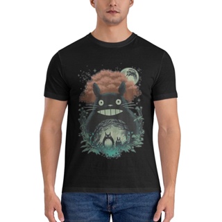 เสื้อยืดลําลอง แขนสั้น พิมพ์ลายอนิเมะ Totoro Studio Ghibli ลดราคา