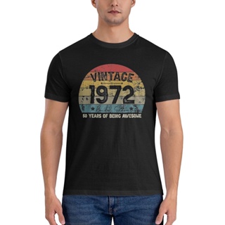 เสื้อยืด สไตล์วินเทจ แฟชั่นฤดูร้อน 1972 50 ปี