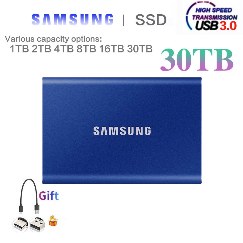 Samsung  Hd External ฮาร์ดดิสก์ ssd usb3.0 ฮาร์ดดิสก์ไดรฟ์ภายนอก 16TB  30TB  External SSD  8TB  4TB 