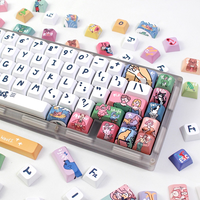 Spray Keyaps XDA Profile PBT DYE-SUB Keycap for Mechanical Keyboards Gaming MX Custom Key Cap สเปรย์ Keyaps โปรไฟล์ XDA PBT DYE-SUB แป้นพิมพ์เครื่องกล Keycap เกม MX Keycap ที่กำหนดเอง