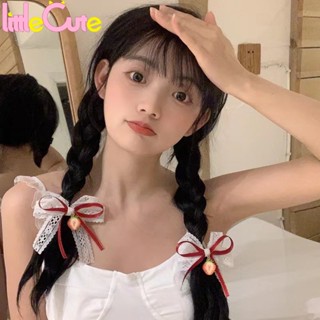 กิ๊บติดผมหางม้า ริบบิ้นโบว์ ลายสก๊อต สีแดง น่ารัก สไตล์โลลิต้า สตรอเบอร์รี่ เชอร์รี่ สําหรับเด็กผู้หญิง 2 ชิ้น