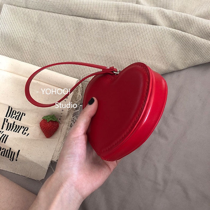 กระเป๋าสตางค์ กระเป๋าใส่เหรียญ โพลียูรีเทน ลายหัวใจน่ารัก สไตล์เกาหลี สําหรับผู้หญิง – โปรปัง