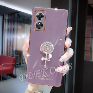 ใหม่ เคสโทรศัพท์มือถือแบบนิ่ม ชุบไฟฟ้า ลายอมยิ้มน่ารัก สําหรับ OPPO A58 A78 4G 2023 A58