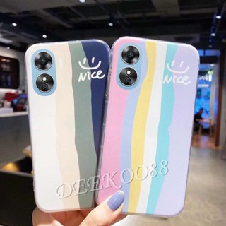 ใหม่ เคสโทรศัพท์มือถือแบบนิ่ม TPU สีรุ้ง เรียบง่าย สําหรับ OPPO A58 4G OPPOA58 2023