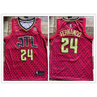 Motion nba Atlanta Hawks No. เสื้อกีฬาบาสเก็ตบอล Fernando red city edition 24 998398