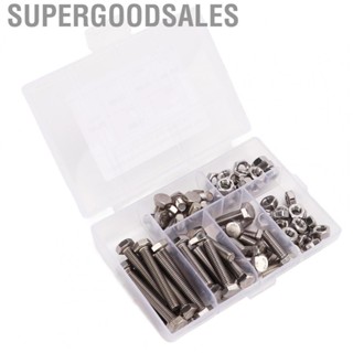 Supergoodsales M6 Hex Screw Nut Set M6 Hex Screw Rust Proof  with Storage Box for Machinery