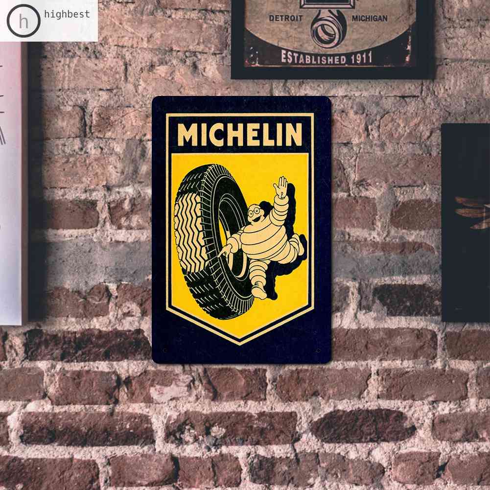 Michelin แผ่นโลหะดีบุก ทรงสี่เหลี่ยม สําหรับตกแต่งผนังบ้าน