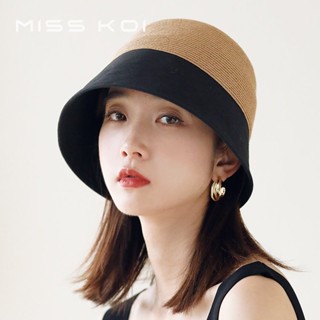 Misskoi [พร้อมส่ง] หมวกฟาง กันแดด พับได้ สไตล์เกาหลี ญี่ปุ่น สําหรับผู้หญิง