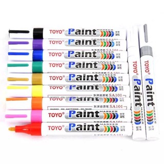 ปากกาเขียนยาง TOYO Paint Pen โตโย MARKER ปากกามาร์กเกอร์ ปากกา 11 สีกันน้ำและซีดจาง ปากกา​อเนกประสงค์