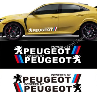 สติกเกอร์ตราสัญลักษณ์ PET สําหรับติดตกแต่งประตูรถยนต์ Peugeot 5008 4008 308 208 207 2 ชิ้นต่อชุด