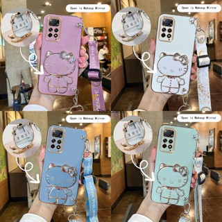 เคส Xiaomi Redmi Note 11 Pro เคส Redmi Note 11S เคส Redmi 5 Plus Casing Redmi K20 Pro Case Redmi K50 Pro K50 Ultra Case Redmi K50 Gaming Edition Case Vanity Mirror Cute Hello Kitty Anime Stand Wrist Band With Metal Sheet Phone Cover Case SK โทรศัพท์มือถือ