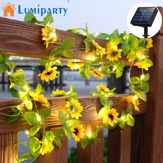 Lumiparty สายไฟ Led รูปดอกทานตะวัน พลังงานแสงอาทิตย์ ปรับได้ 8 โหมด สําหรับตกแต่งสวน กลางแจ้ง