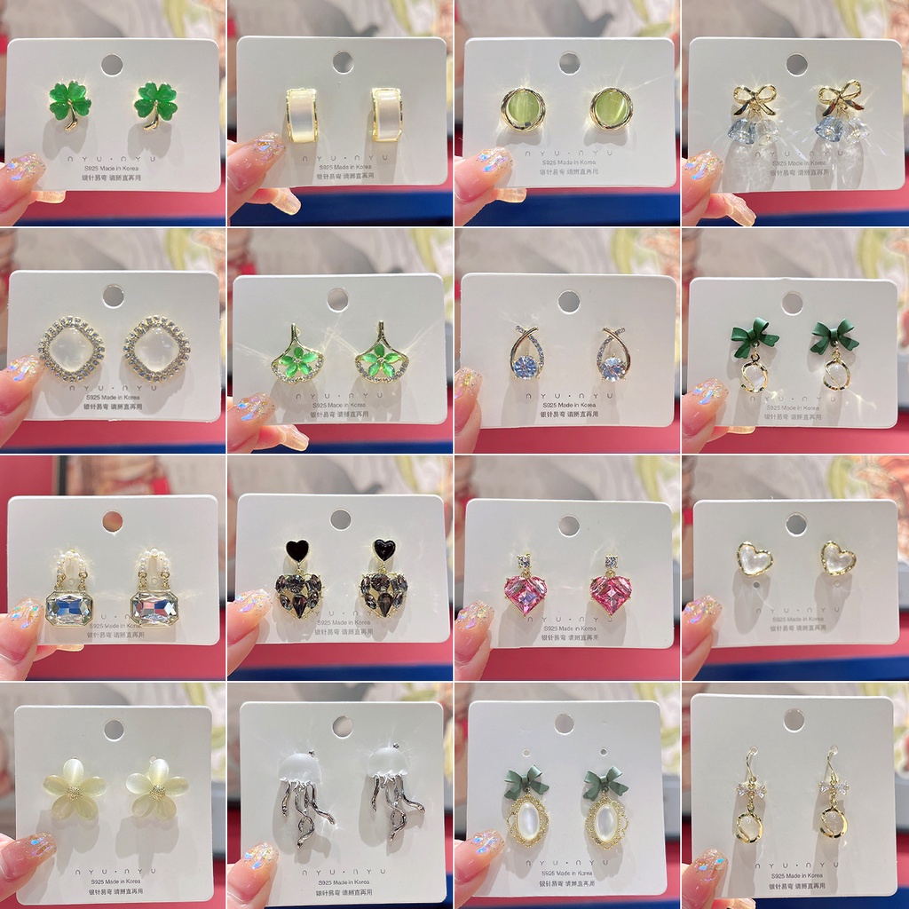 ชุดเครื่องประดับ ต่างหูเงิน S925 โอปอล ไม่ทําให้เกิดอาการแพ้ สําหรับผู้หญิง
