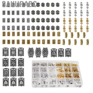 Sakurabc Hair Dreadlocks Ring  Hair Dreadlocks Bead Rings Retro Golden Silver Alloy 119pcs  for Beard