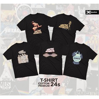 Kaos Band ARTIC MONKEYS 24s เสื้อยืดลําลอง ผ้าฝ้าย แขนสั้น คอกลม พิมพ์ลาย Premium Kaos Distro สีดํา สไตล์คลาสสิก 24s