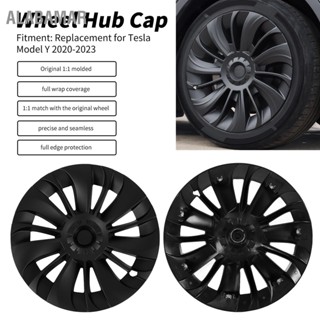 ALABAMAR 4 ชิ้น 19 นิ้ว Hubcap การออกแบบอสมมาตรฝาครอบดุมล้อสำหรับ Tesla รุ่น Y 2020 ถึง 2023