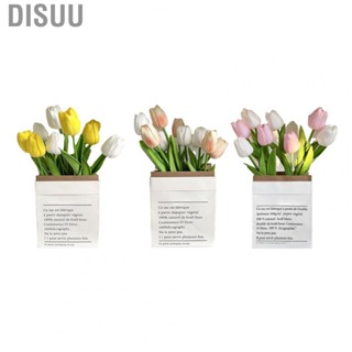 Disuu Artificial Flowers  Plastic Vibrant Colors Faux Flowers Tulipa Style 9Pcs  for Family