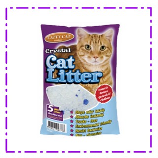 Catty Cat litter Crystal ทรายแมวคริสตัสผสมเม็ดบีทสีฟ้า 5 ลิตร