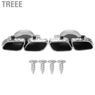 Treee Exhaust Tailpipes  Quad Exhaust Tips Rustproof Unique Design Direct Replacement Sliver Chrome  for AMG GLE63 GLE53 GLS63 GT63