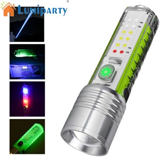 Lumiparty ไฟฉาย Led 3800lm แบตเตอรี่ลิเธียมในตัว 1800mah อเนกประสงค์ สว่างมาก