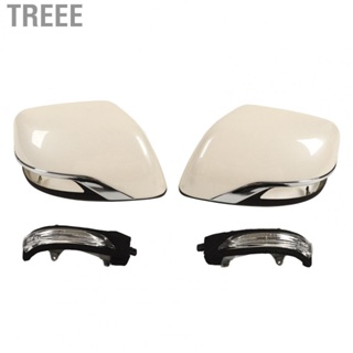 Treee 1 Pair Car Rearview Mirror Cover Trim with  Signal Light 8173060120 Replacement For Toyota Land Cruiser LC200 2012‑2016