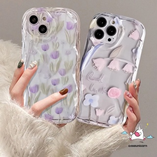 เคสโทรศัพท์มือถือนิ่ม แบบใส ปิดด้านหลัง ลายดอกไม้ทิวลิป 3D สีม่วง สําหรับ Redmi 10 10C 10A A1 A2 9 9C NFC 9T 9A POCO M3 Redmi Note 10 Pro Max Plus 11 11s 10s 10Pro