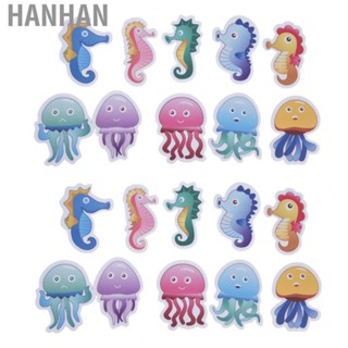 Hanhan Sea  Appliques Bathtub  /2Set Safe PVC Easy Clean Cute Cartoon Pattern Slip Protection for Bathrooms for