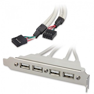 Xiwai PCI-E 4 พอร์ต USB 2.0 สกรูตัวเมีย ไปยังเมนบอร์ด 9pin สายเคเบิลหัว พร้อมตัวยึด