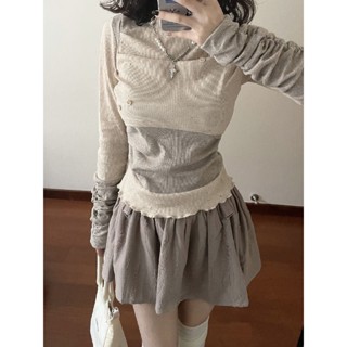 ชุดเสื้อสูทกระโปรงถัก ทรงเอ ขนาดเล็ก สไตล์ญี่ปุ่น ตะวันตก สําหรับสตรี สองชิ้น