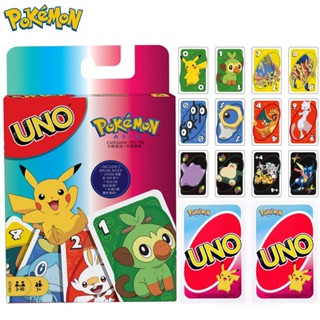 112 ใบ โปเกมอน uno Pikachu เกมกระดาน การ์ตูน อูโน่ เตลก การ์ดเกม ของขวัญของเล่นเด็ก