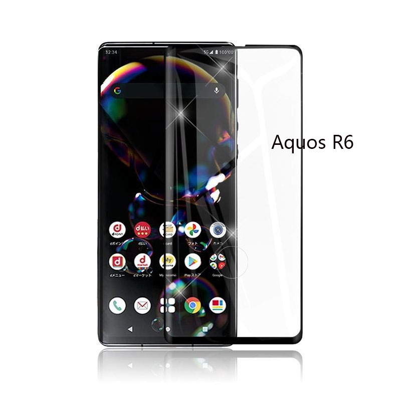 ฟิล์มกระจกนิรภัยกันรอยหน้าจอ 9H ขอบโค้ง 3D สําหรับ Sharp AQUOS R6 R6 AQUOS R6