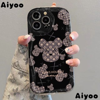 เคสโทรศัพท์มือถือแบบนิ่ม ใส กันกระแทก ลายหมีโหด สําหรับ 8p 13✅เคสป้องกันโทรศัพท์มือถือ แบบนิ่ม ลายดอกแอปเปิ้ล สําหรับ Apple Iphone 11 xs 7 12xr 14promax QDRM