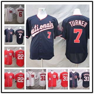 เสื้อกีฬาเบสบอล ปักลาย Mlb Jersey Nationals Washington Nationals สําหรับผู้ชาย