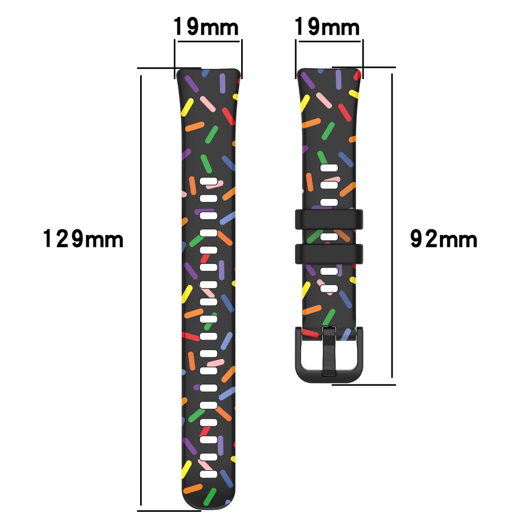 สําหรับ Huawei Band 7 / 8 / 9 เคสป้องกันหน้าจอกระจกนิรภัย / สายซิลิโคน พิมพ์ลาย สายรัดข้อมือสมาร์ทวอทช์