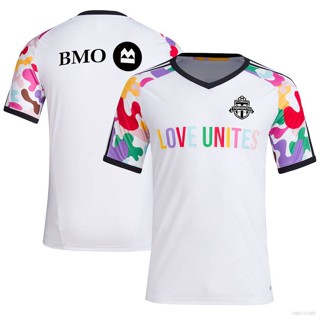 ใหม่ เสื้อยืดกีฬาแขนสั้น ลายทีมชาติฟุตบอล Toronto FC Jersey Pride พลัสไซซ์ 2023-2024