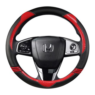 ปลอกหนัง PU หุ้มพวงมาลัย กันลื่น 38 ซม. อุปกรณ์เสริม สําหรับ Honda Accord City Civic Fit Brio CRV HRV Mobilio Odyssey