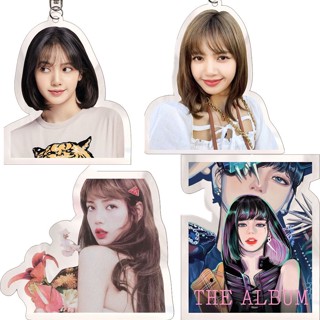 1 ชิ้น LISA Black-Pink พวงกุญแจอะคริลิค สีดํา สีชมพู Lalisa Manoban พวงกุญแจแขวนขึ้น จัดส่งที่รวดเร็ว YM