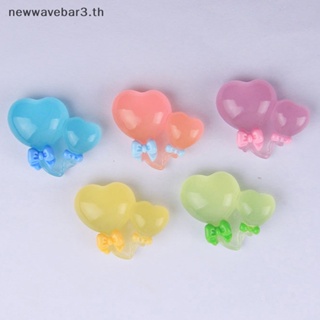 {ใหม่3} ลูกโป่งเรซิ่น รูปหัวใจ เรืองแสง ขนาดเล็ก DIY สุ่มสี 5 ชิ้น {newwavebar3.th}