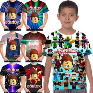 (พร้อมส่ง) เสื้อยืดแขนสั้น พิมพ์ลาย Roblox 3D สีชมพู สําหรับเด็กผู้ชาย และเด็กผู้หญิง