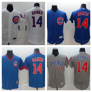 MLB Chicago Cubs Ernie Banks เสื้อยืดเบสบอลบุรุษ