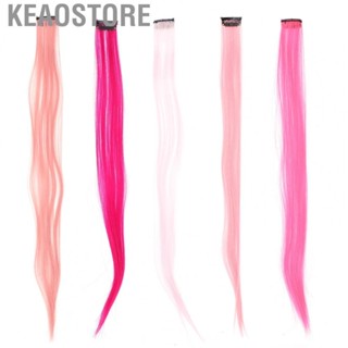 Keaostore Colored Hair Extensions Highlight Synthetic Hairpiece Clipin For