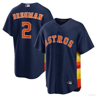 เสื้อคาร์ดิแกนเบสบอล ทรงหลวม พิมพ์ลาย Houston Astros Alex Bregman สีเทา สําหรับผู้ชาย และผู้หญิง 2023