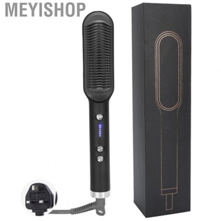 Meyishop Multi Functional Hair Straightener Curling Straightening Comb Styling Tool (220V)(Black Red UK Plug)