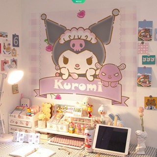 สติกเกอร์โปสเตอร์ ลายการ์ตูนอนิเมะ Sanrio Cinnamoroll Kuromi HD มีกาวในตัว กันน้ํา สําหรับติดตกแต่งผนังห้อง