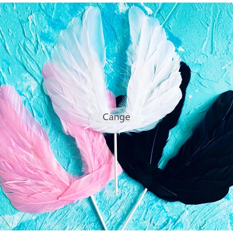 Angle Wing Feather เค้ก Topper ใส่ DIY งานแต่งงานครบรอบวันเกิดวันวาเลนไทน์ตกแต่ง
