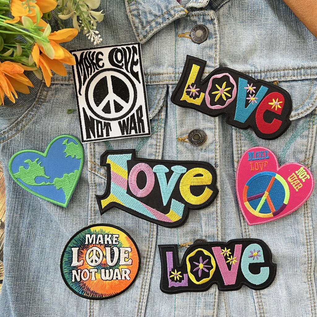 Make Love Not War ตัวรีดติดเสื้อ อาร์มปัก ตกแต่งเสื้อผ้า หมวก กระเป๋า ยีนส์ 2 - รูปที่ 3