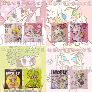 Molly Series กระเป๋าสะพายไหล่ ผ้าแคนวาส พิมพ์ลายการ์ตูนแอนิเมชั่น สองด้าน สําหรับผู้หญิง