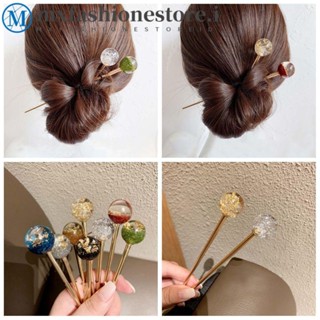 mxfashione ปิ่นปักผม แบบฟอยล์ โลหะ ทองแวววาว สำหรับผู้หญิง